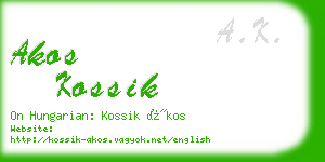 akos kossik business card